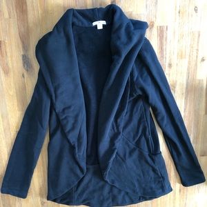 James Perse Black Open Front Hoodie